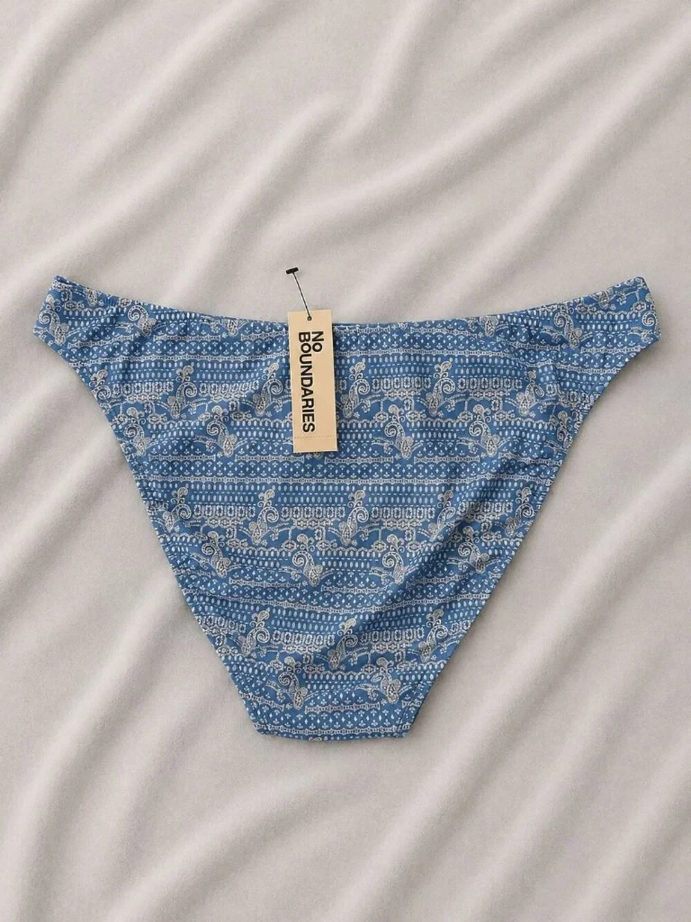 Blue Paisley High-Leg Bikini Bottoms Women's Size XXL (20) NWT No Boundaries